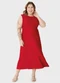 Malwee - Vestido Mídi Acinturado PlusVermelho - variação: Vermelho