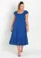 Marguerite - Vestido com Babado Floral Marinho Plus Size - variação: Azul
