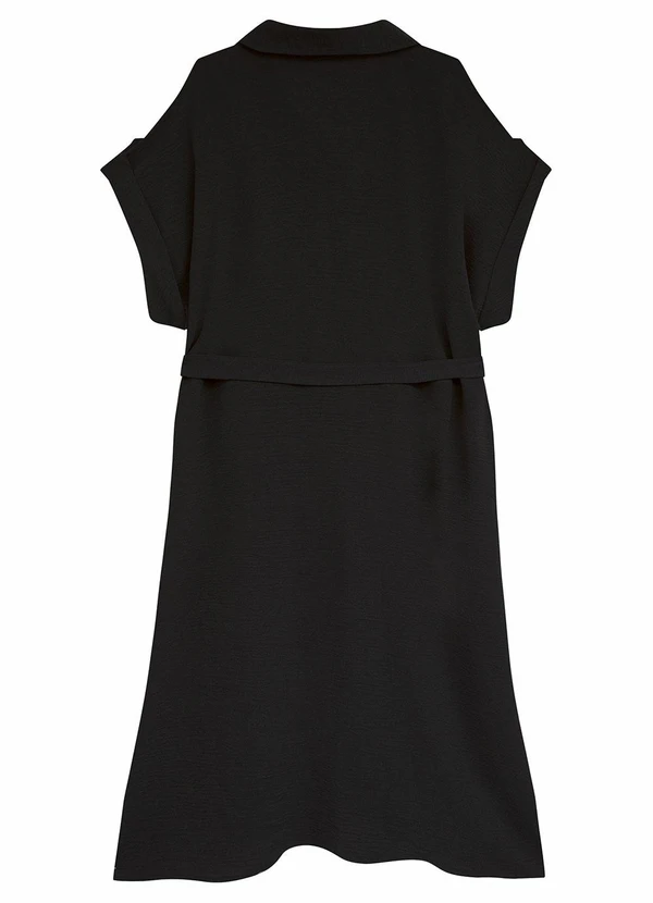 Malwee - Vestido Mídi Chemise Mullet Plus Preto 2