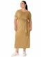 Malwee - Vestido Midi com Amarração Plus Bordô - variação: Amarelo