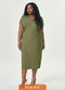 Lisamour - Vestido Midi com Decote V Verde - variação: Verde