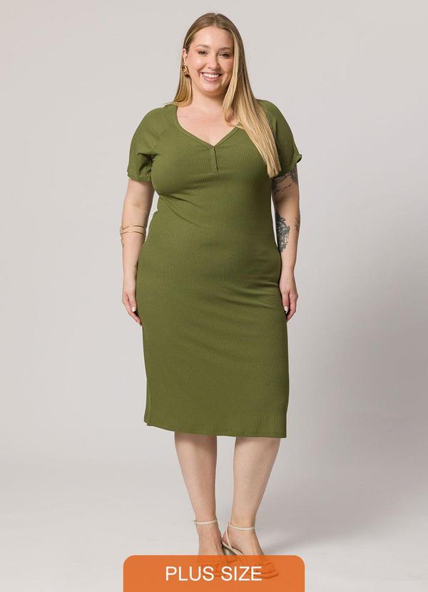 Lisamour - Vestido Midi com Decote V Verde 1