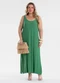 Secret Glam - Vestido Midi com Detalhe Ponto Concha Verde - variação: Verde