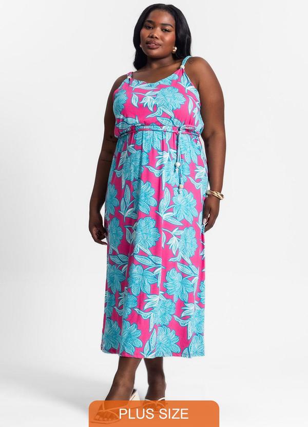 Secret Glam - Vestido Midi com Estampa Feminino Rosa 3