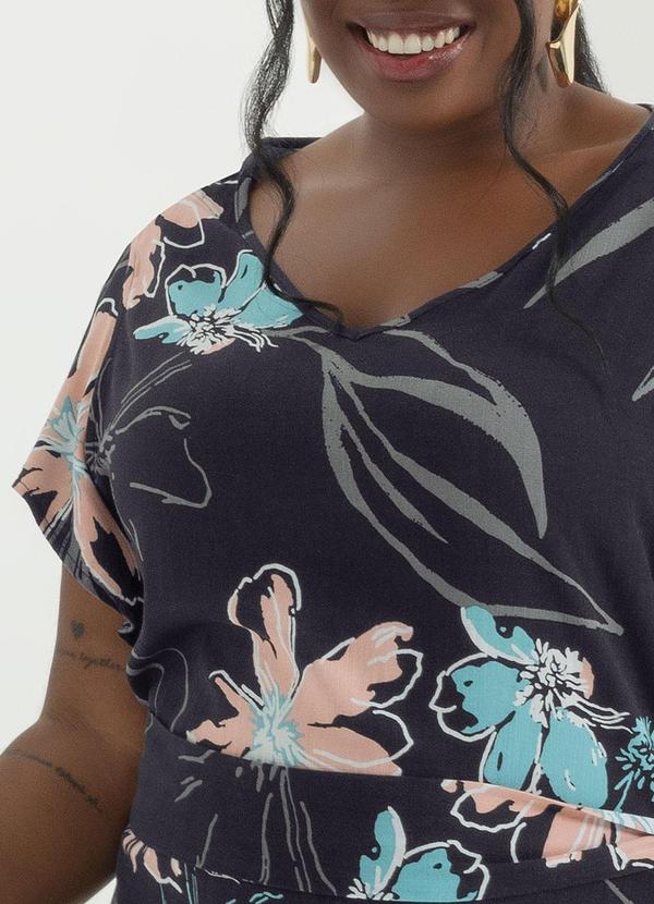 Cativa - Vestido Midi com Estampa Floral Preto 2