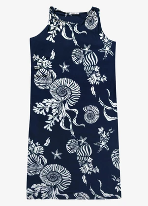 Secret Glam - Vestido Midi Estampado Azul - SECRET GLAM