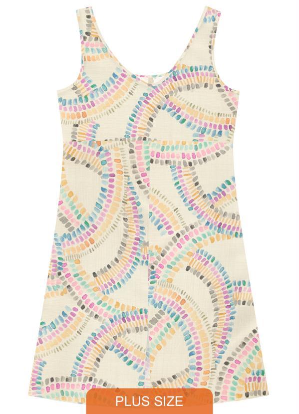 Lunender Mais Mulher - Vestido Midi Estampado com Decote V Amarelo