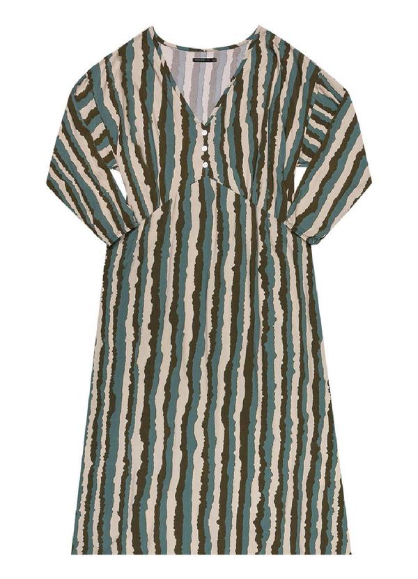 Rezzato - Vestido Midi Estampado Plus Size Feminino Verde 2