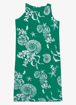 Secret Glam - Vestido Midi Estampado Verde - SECRET GLAM