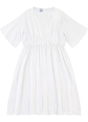 Malwee - Vestido Mídi Evasê com PlusBranco - MALWEE