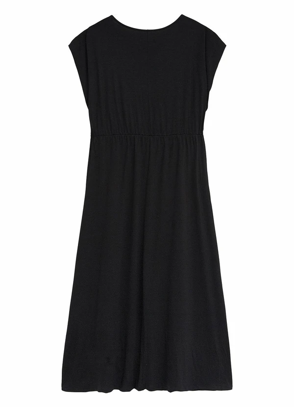 Malwee - Vestido Mídi Evasê Plus Preto 2