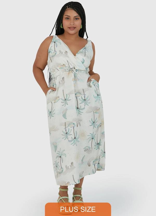 Malwee - Vestido Midi Feminino Bege