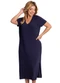 Secret Glam - Vestido Midi Feminino com Decote em V Preto - variação: Azul