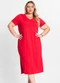 Secret Glam - Vestido Midi Feminino com Decote em V Preto - variação: Vermelho