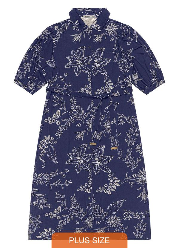 Secret Glam - Vestido Midi Feminino Plus Size Azul