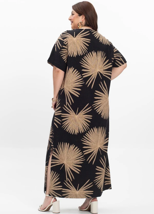 Secret Glam - Vestido Midi Feminino Plus Size Preto 2