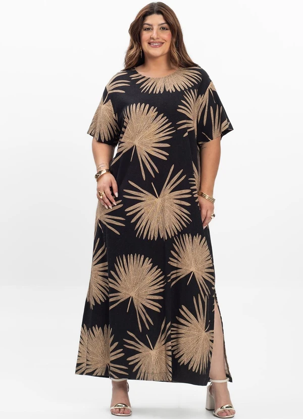 Secret Glam - Vestido Midi Feminino Plus Size Preto 4