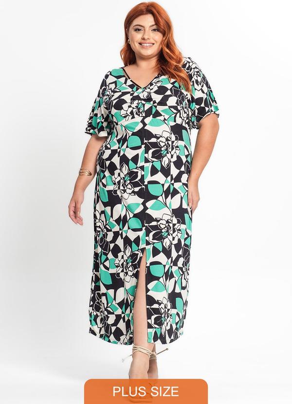 Secret Glam - Vestido Midi Feminino Plus Size Verde 2