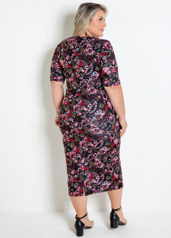 Marguerite - Vestido Midi Floral Plus Size Mangas 3/4 1