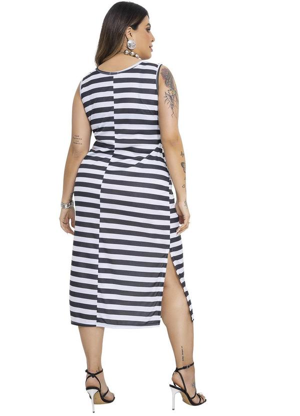 Marguerite - Vestido Midi Marguerite Listrado Plus Size 2