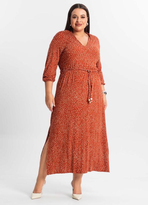 Secret Glam - Vestido Midi Plus Manga 7/8 Vermelho 3