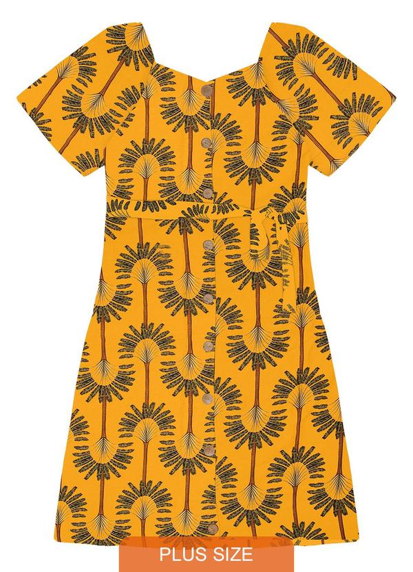 Secret Glam - Vestido Midi Plus Size Amarelo