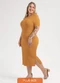 Habana - Vestido Midi Plus Size em Viscose Vermelho - variação: Laranja