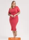 Habana - Vestido Midi Plus Size em Viscose Vermelho - variação: Vermelho