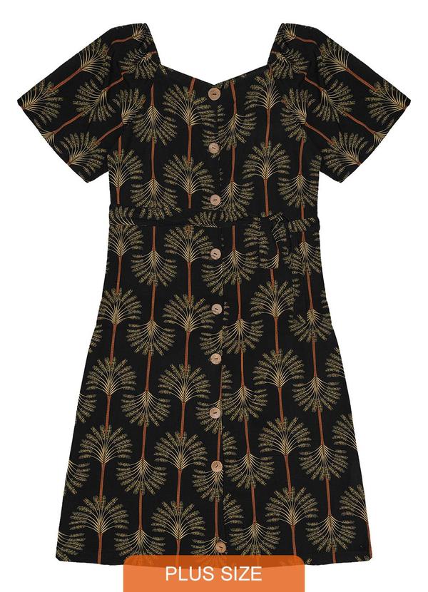 Secret Glam - Vestido Midi Plus Size Preto