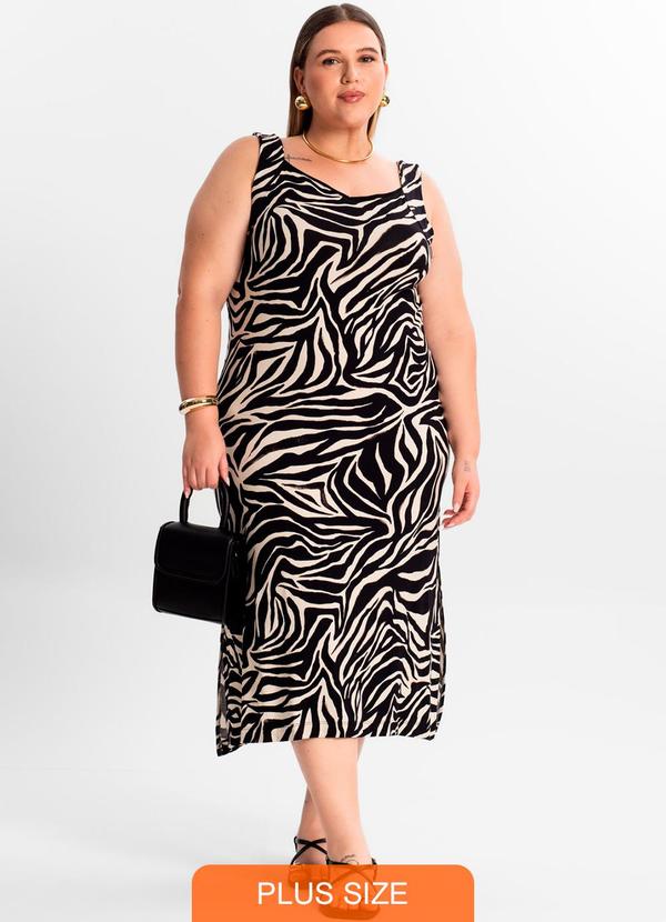 Secret Glam - Vestido Midi Plus Size Preto