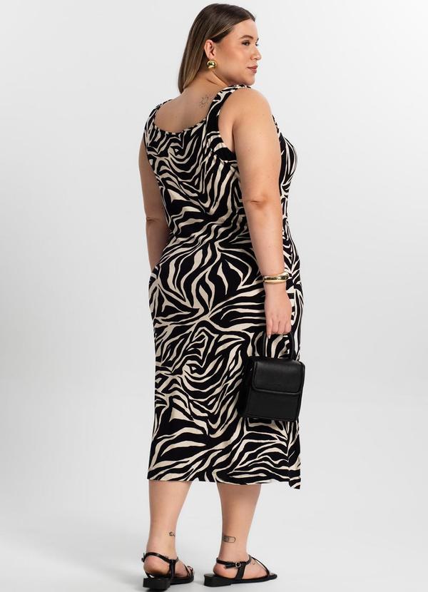Secret Glam - Vestido Midi Plus Size Preto
