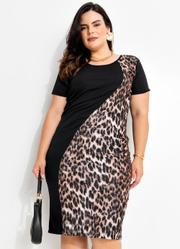 Vestido Midi Preto e Ona Plus Sizeok