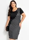 Marguerite - Vestido Midi Preto e Onça Plus Sizeok - variação: Preto e Poá