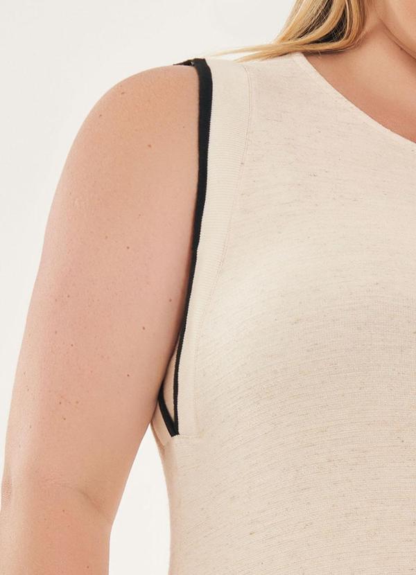 Lisamour - Vestido Midi sem Mangas Bege 2