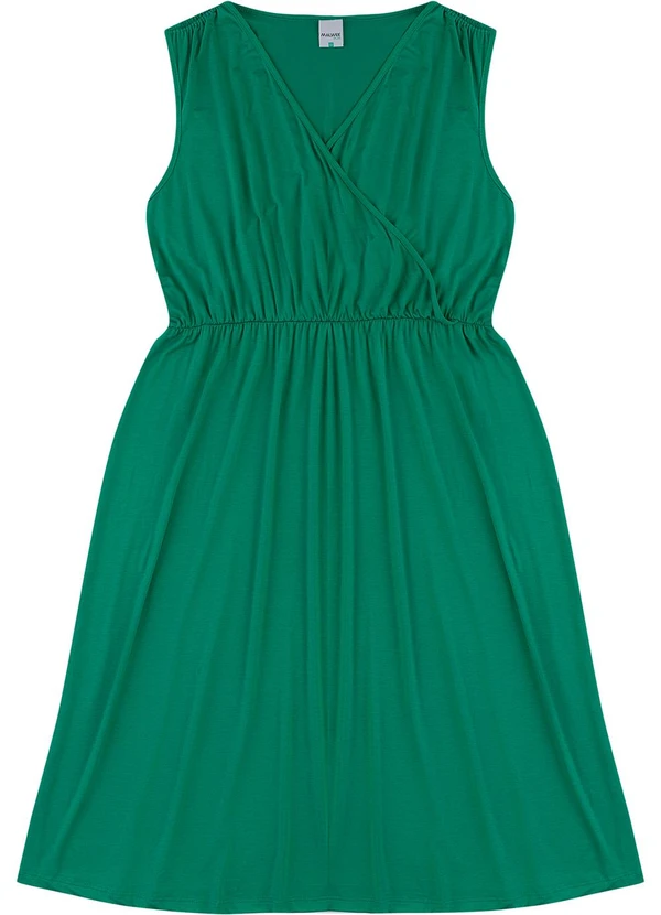 Malwee - Vestido Mídi Transpassado PlusVerde