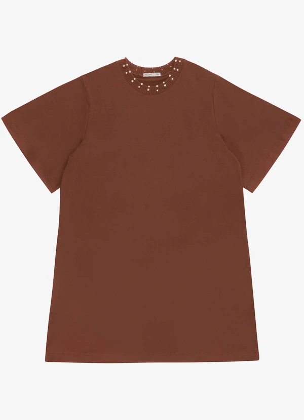 Secret Glam - Vestido Molecotton Plus Size Marrom 5