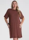 Secret Glam - Vestido Molecotton Plus Size Preto - variação: Marrom