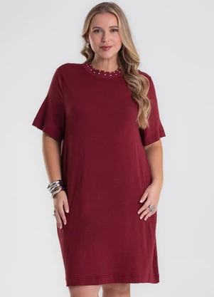 Secret Glam - Vestido Molecotton Plus Size Vermelho - SECRET GLAM