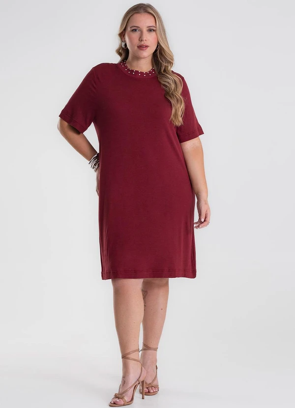 Secret Glam - Vestido Molecotton Plus Size Vermelho 3