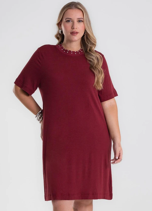 Secret Glam - Vestido Molecotton Plus Size Vermelho 4
