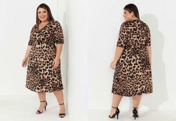 Vestido Ona com Decote Transpassado Plus Size