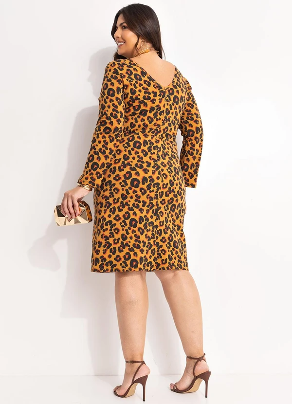 Marguerite - Vestido Onça Moderna em Malha de Viscose 5