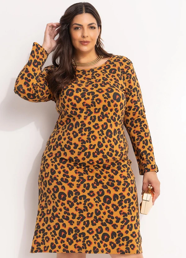 Marguerite - Vestido Onça Moderna em Malha de Viscose 4