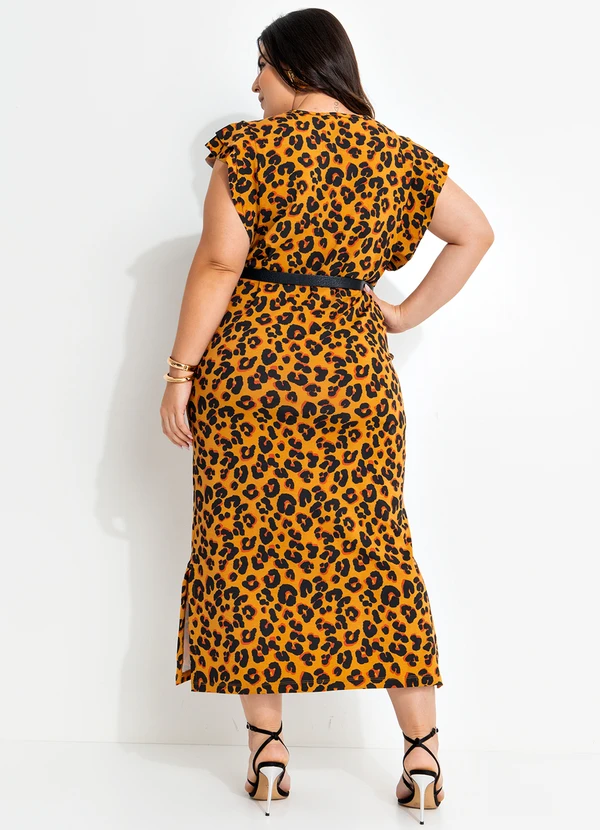 Marguerite - Vestido Onça Moderna em Malha de Viscose 2