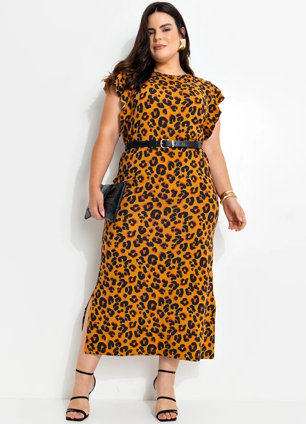 Marguerite - Vestido Onça Moderna em Malha de Viscose 5