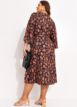 Marguerite - Vestido Onça Rabiscada em Poliflex - MARGUERITE