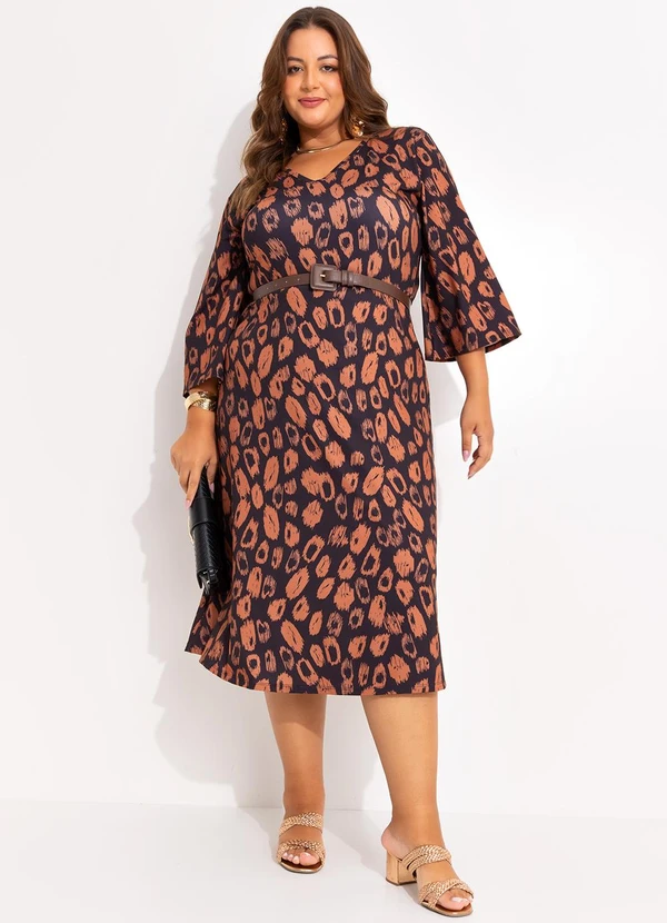 Marguerite - Vestido Onça Rabiscada em Poliflex 3