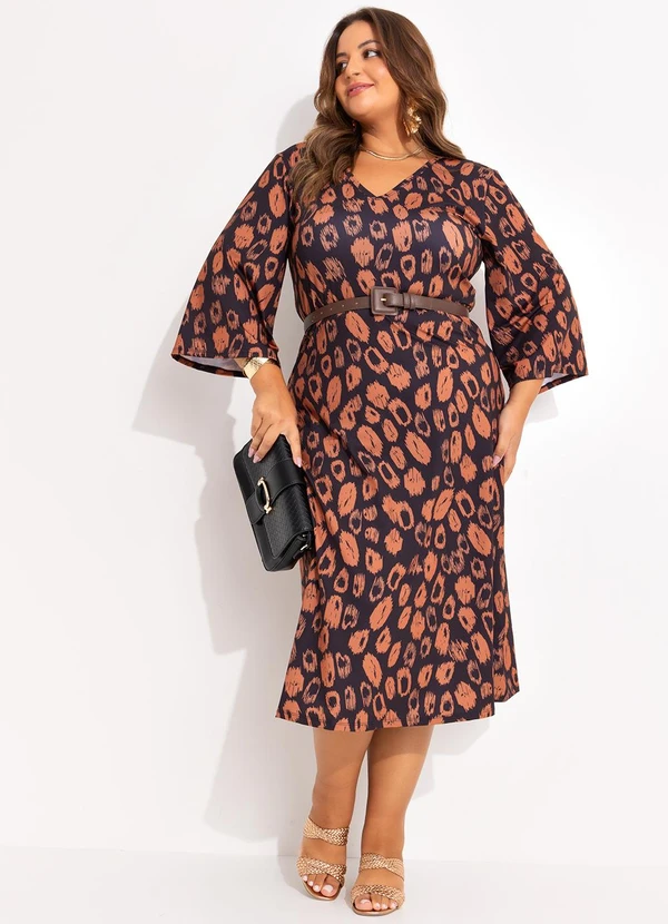 Marguerite - Vestido Onça Rabiscada em Poliflex 4