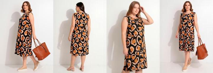 Vestido Oncinha Viscose Plana