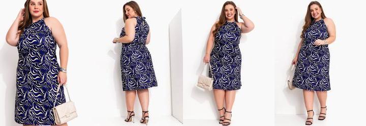 Vestido Ondas com Decote Trapzio